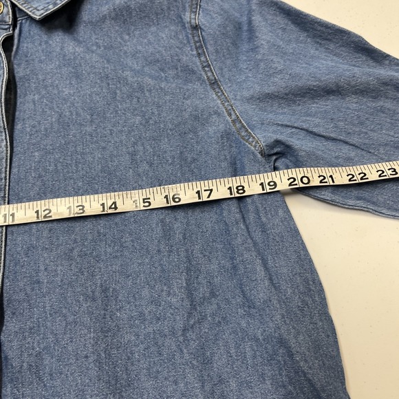 Northstyle Denim Dress Womens M Blue Button Down Collared Midi Western Rodeo - Picture 11 of 13